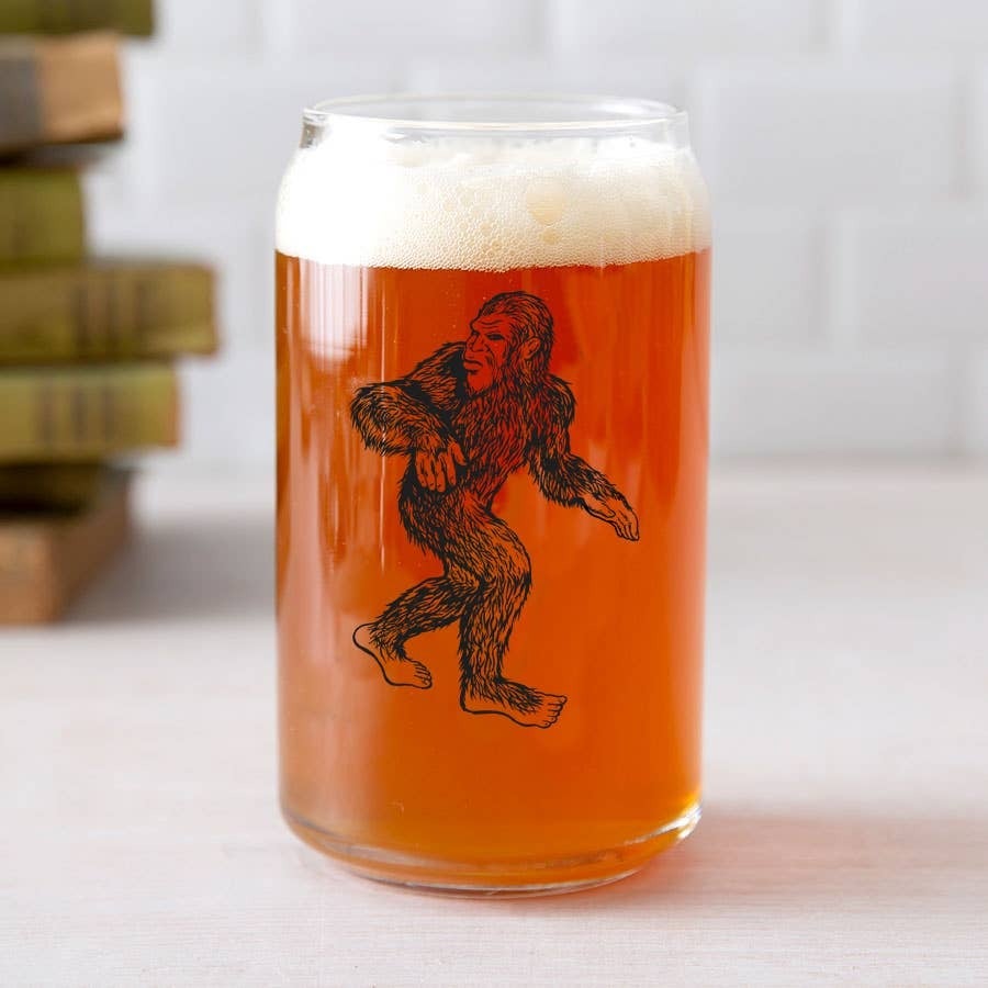  Bigfoot Beer Mug, Sasquatch Forest 16oz Glass Mug